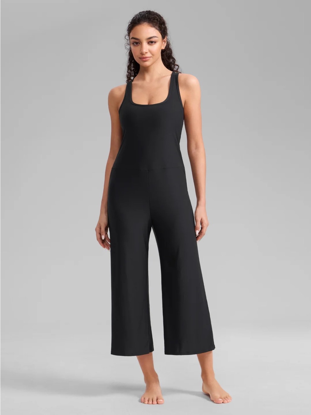 CRZ YOGA Black Wide-Leg Jumpsuit